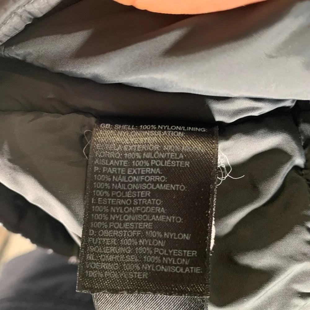 The North Face Puffer Jacket Mens Large Gray Full Zip Hiking Windbreaker